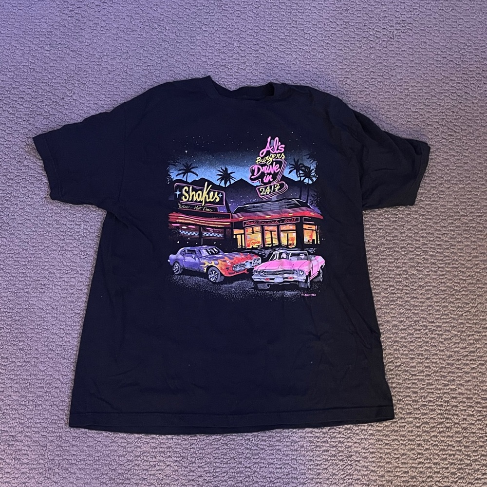 Oversized Als burgers and drive in shirt